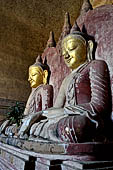 Bagan Myanmar. The Twin Buddha statues (Gautama & Maitreya), Dhammayangyi Pahto temple. 